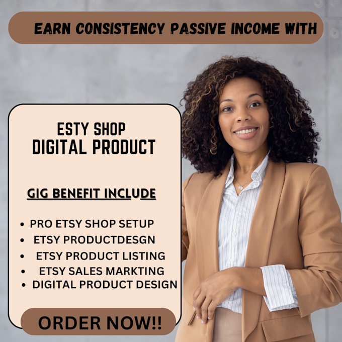 Bestseller - setup etsy shop etsy store design digital product  do etsy pod and gumroad store