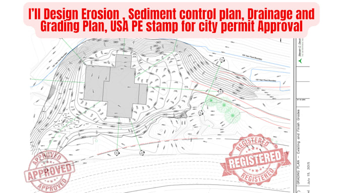 Gig Preview - Do grading , sediment control , erosion and drainage plan with virginia pe stamp