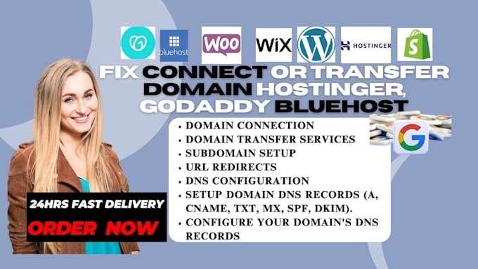 Gig Preview - Fix connect or transfer domain hostinger, namecheap godaddy bluehost cpanel, ssl