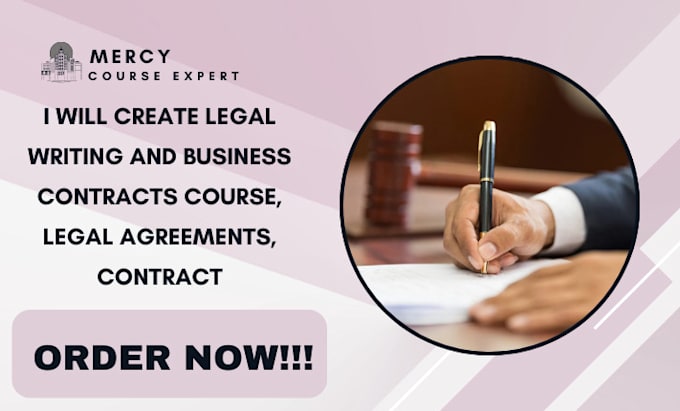 Gig Preview - Create legal writing and business contracts course, legal agreements, contract