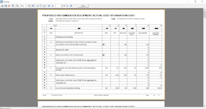 Gig Preview - Do quantity material takeoff in nrm using cubit and costx