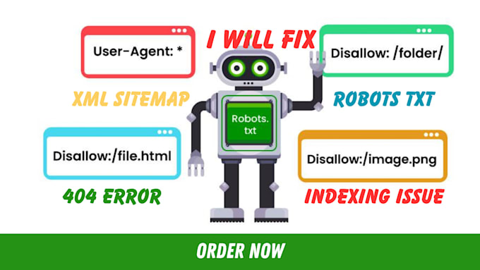 Gig Preview - Fix robots txt, indexing issue, XML sitemape, error 404, error technical SEO