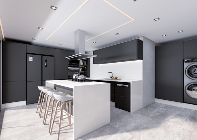 Gig Preview - Rendering for your 3d kitchen interior