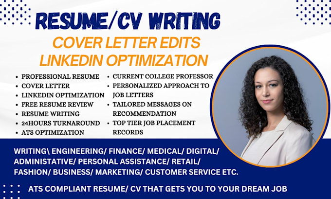 Gig Preview - Write, edit and upgrade your CV, resume, cover letter and linkedin for professor