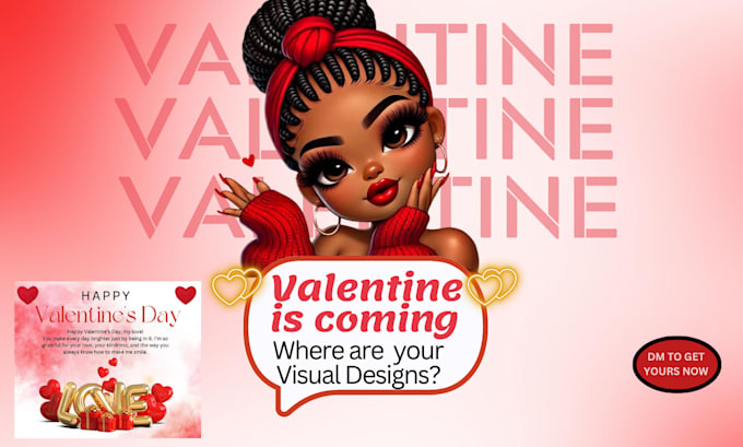 Gig Preview - Design valentine card, day, valentine social media design, flyers