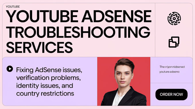 Gig Preview - Fix youtube adsense errors, monetization issues, and manage your channel