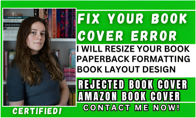 Gig Preview - Fix book cover design, resize book cover, reformat paperback formatting