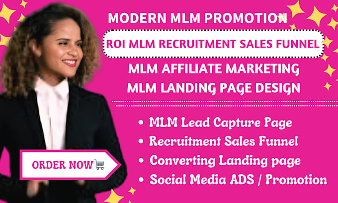 Gig Preview - Mlm sales funnel, mlm affiliate marketing, mlm promotion, mlm recruitment funnel