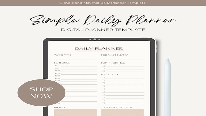 Bestseller - design etsy hyperlinked digital planner journal