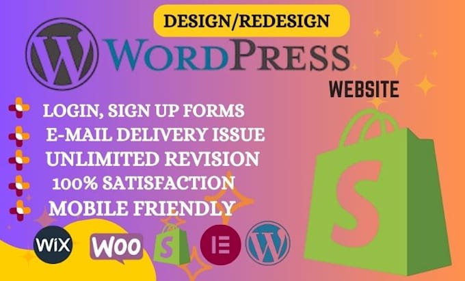 Gig Preview - Design or redesign wordpress website development tailored to your needs