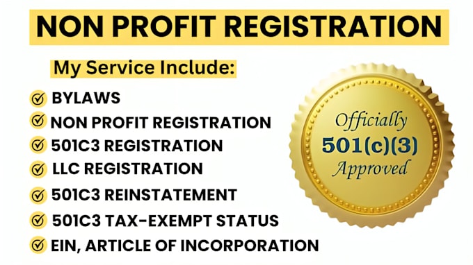 Bestseller - do 501c3 non profit registration, llc registration, bylaws and paper works