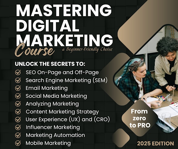 Gig Preview - Coach you in a digital marketing course on SEO, social media and automation