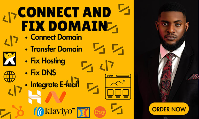 Gig Preview - Fix hosting domain connect domain dns setup fix wix wordpress fix hostinger