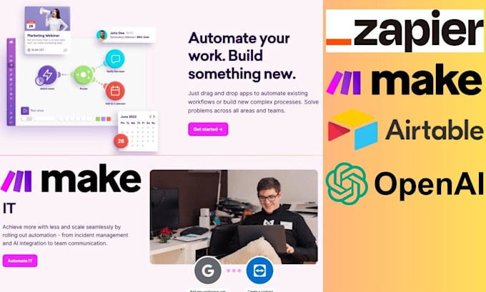 Gig Preview - Setup all types of make com automation zapier, pabbly, made com, open ai chatgbt