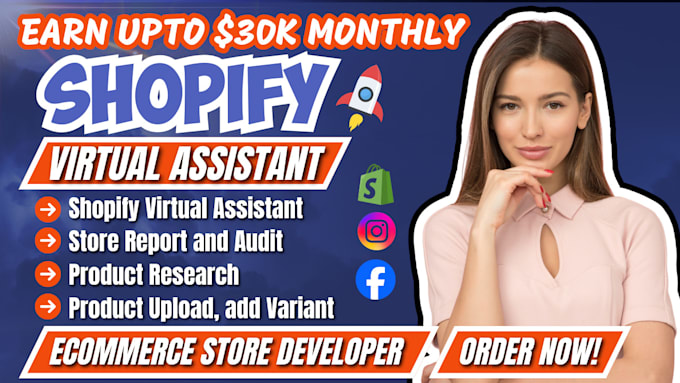 Gig Preview - Be your shopify dropshipping store virtual assistant, shopify manager, shopify