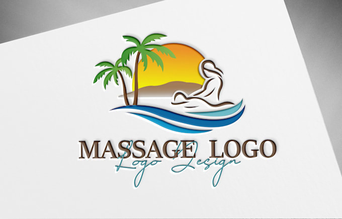 Bestseller - logo for natural massage therapy spa yoga health and wellness with free favicon