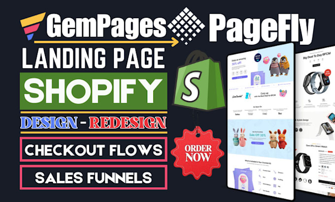 Gig Preview - Clone gempages squarespace checkout pagefly shopify sales landing page design