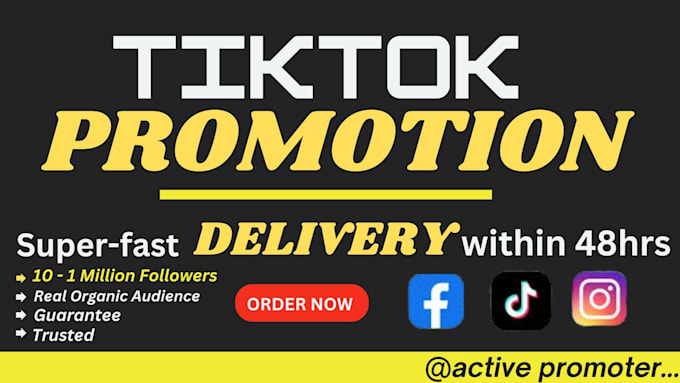 Gig Preview - Promote your tiktok video superfast less than 24hrs