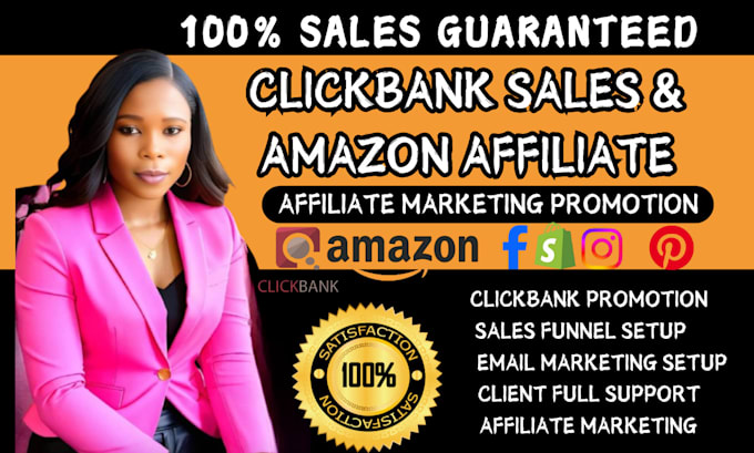 Gig Preview - Do clickbank affiliate marketing amazon website link promotion sales funnel