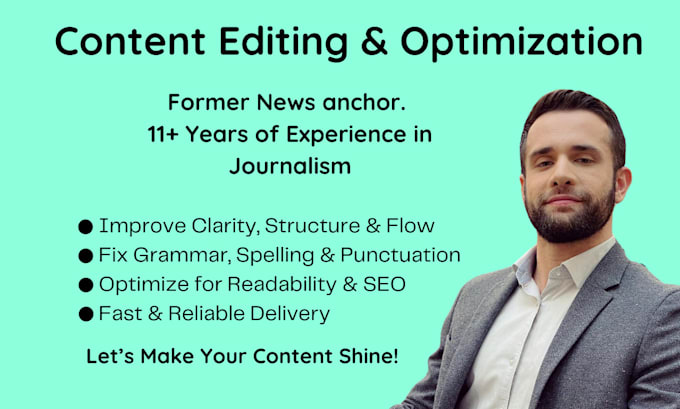 Gig Preview - Professionally edit, proofread and optimize your content