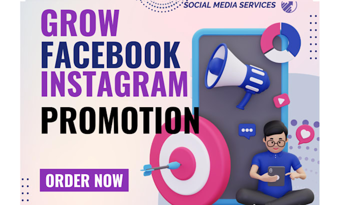 Gig Preview - Grow your instagram increase followers on facebook manage instagram ad promotion