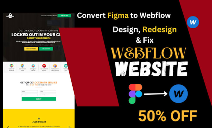 Gig Preview - Design redesign update or fix webflow website, convert figma to webflow website