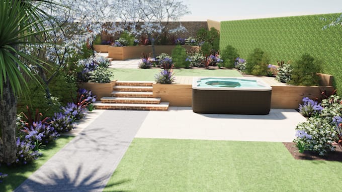 Gig Preview - Turn any 2d garden design into a finished 3d package