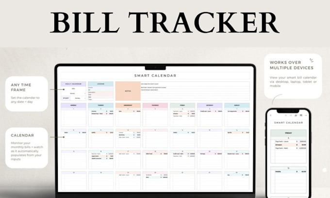 Gig Preview - Design a monthly bill tracker for renters with utility and subscription tracking