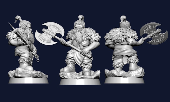 Gig Preview - Sculpt 3d miniature 3d character models miniature figure stl models for printing