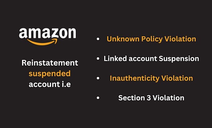 Gig Preview - Reinstate suspended amazon accounts