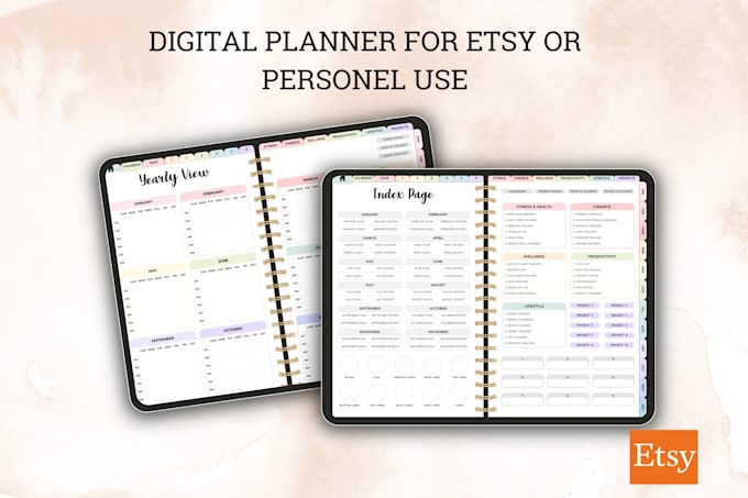 Gig Preview - Design a digital planner with hyperlink for etsy