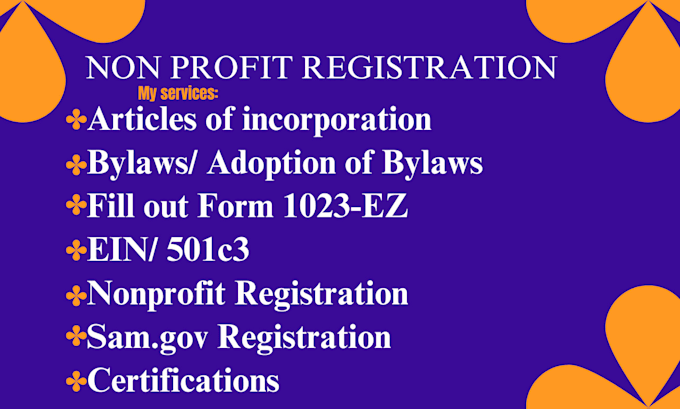 Gig Preview - Handle samgov  nonprofit registration, 501c3 mbe cage code uei ein 8a,wosb