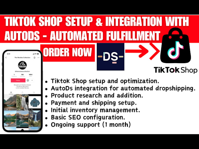 Gig Preview - Setup tiktok shop dropshipping integration with autods automated fulfillment