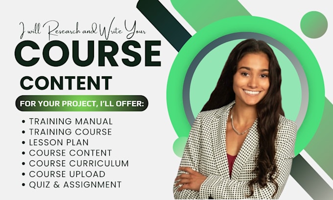 Gig Preview - Research and write your online course content with curriculum development