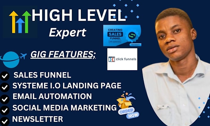 Gig Preview - Build click funnels landing page, sales funnel gohighlevel