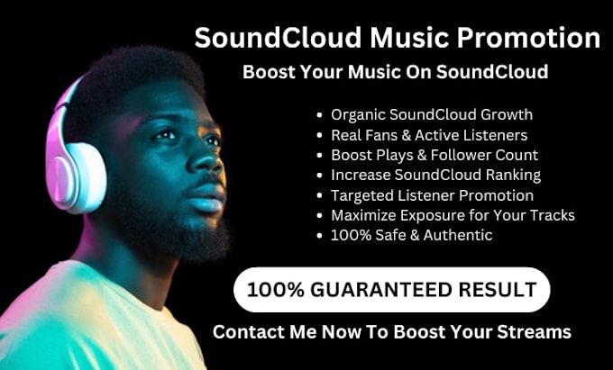 Gig Preview - Quality organic promotion soundcloud music promotion album soundcloud track ads