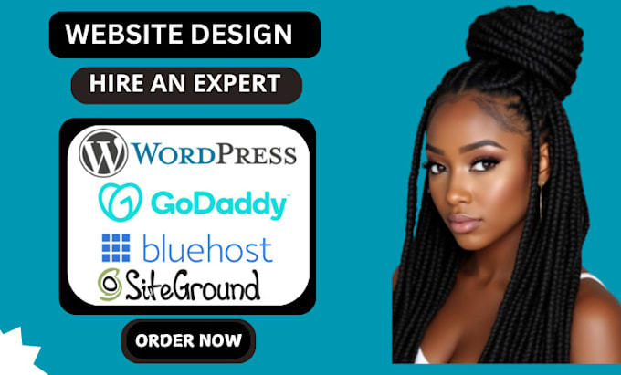 Gig Preview - Website design wordpress website on godaddy bluehost siteground