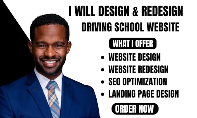 Gig Preview - Design wordpress driving school website driving school landing page taxi booking