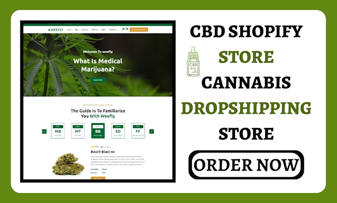 Gig Preview - Design cbd oil hemp cannabis ecommerce online store website