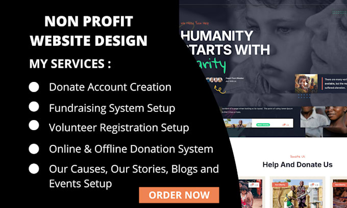 Gig Preview - Build your nonprofit website, donation website, charity website, and ngo website