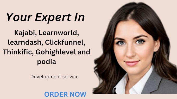 Gig Preview - Set up online course on kajabi thinkific learnworld learndash podia