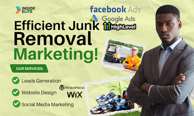 Bestseller - be your junk removal marketing expert, get converting junks removal website