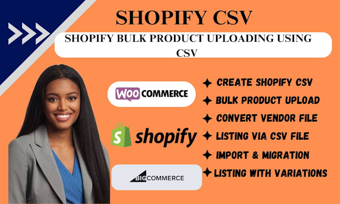 Gig Preview - Scrape product from website upload or import csv to shopify woocommerce listing