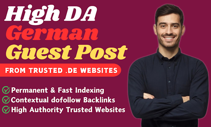 Gig Preview - Build quality high da german guest post dofollow white hat SEO backlinks