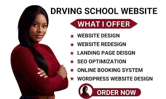 Gig Preview - Driving school website driving instructor website school website driving school