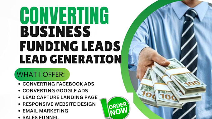 Gig Preview - Generate converting business funding leads business loan leads internet mca lead