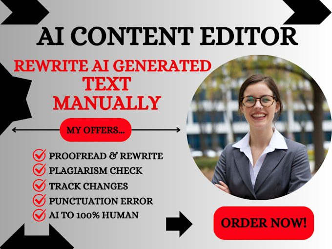 Gig Preview - Humanize ai content and manually rewrite ai or chatgpt generated text for SEO