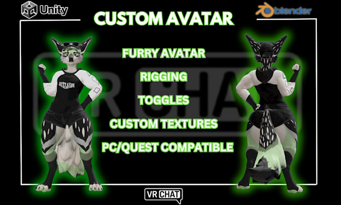 Gig Preview - Make custom vrchat avatar, furry avatar, furry nsfw, vrc furry, vtuber,