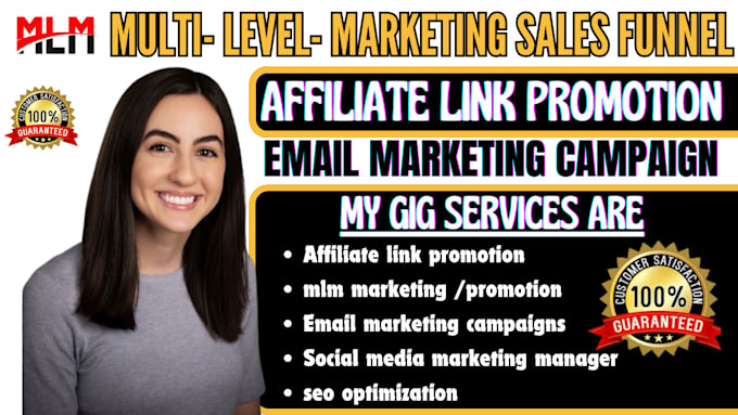 Gig Preview - Mlm sales funnel, mlm promotion sales funnel, mlm affiliate link promotion