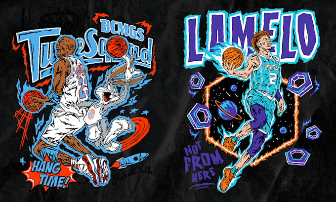 Gig Preview - Draw sports graphic illustrations for basketball or other sports